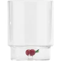 Zafferano Teca Frutta - Set mit 6 Gläsern aus Borosilikatglas mit Kirschen - 35 cl Becher, doppelter Boden, handdekoriert, leicht abwaschbar