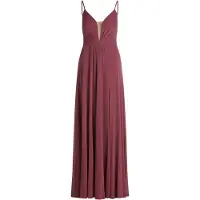 Vera Mont Abendkleid mit Lurexfaden in Grey/Dark Red | Gr.: 42