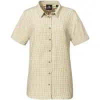 Schöffel Outdoorbluse SCHÖFFEL "CIRC Blouse Style Dalfoss WMN", Damen, Gr. 38, 9040, natur, Oberstoff: 100% Polyester, Basic, V-Ausschnitt, Blusen Outdoorbluse