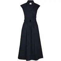 MADELEINE Midikleid "Wickelkleid Sommerkleid mit Gürtel" Eingrifftasche Reverskragen im Wickelstil