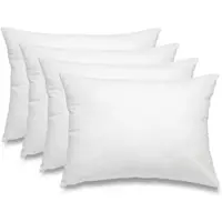 Wometo 4er Set (4 Stück) Federkissen Kissen 100% Federn 30x50 - 330g OEKO-TEX Füllkissen Bezug Baumwolle weiß I Innenkissen / Füllkissen / Kissenfüllung /