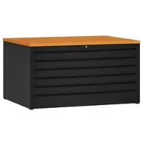 LÜLLMANN Zeichnungsschrank, 6 Schubladen DIN A1, 605 x 1135 x 835 mm, tiefschwarz/buche