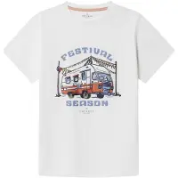 Hackett London für Jungen. HK5000022 Festival Camper T-shirt weiß (Y11), Lässig, Baumwolle, Kurzarm, Kinderbekleidung