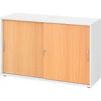 Hammerbacher Schiebetürenschrank 2 OH BM Weiss/Buche