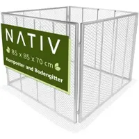Nativ Lemodo Komposter 448 L, Metallkomposter mit Bodengitter, Drahtkomposter, Kompostierer