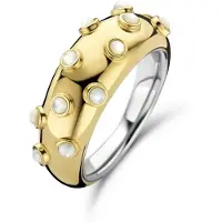 Ti sento Ring mit Perlmutt bicolor vergoldet 12251MW