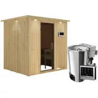Karibu Sauna »Olai«, inkl. 3.6 kW Saunaofen mit externer Steuerung, für 3 Personen - beige