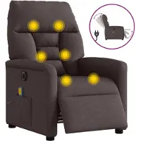 vidaXL Massagesessel Elektrisch Dunkelbraun Stoff