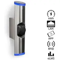 Hesotec electrify Hesotec Wallbox electrify eBox sr10 Smart, Edelstahl, 22 kW / 32A / 400V, Typ 2, WLAN, RFID, MID, ohne Kabel