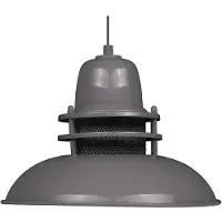 Bamyum Hängelampe Grau Metall Ø34 cm E27 Retro Lampe