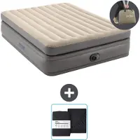 OEM Luftmatratze - 2er - 152 x 203 x 51 cm - Grau - Mit Pumpe und Bettwäsche