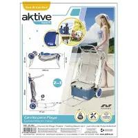Aktive 62683 Faltbarer Strandwagen Mit Großen Rädern 47x75x104 Cm