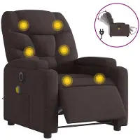 vidaXL Massagesessel Elektrisch Dunkelbraun Stoff