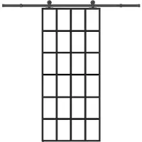 vidaXL Schiebetür mit Beschlag 90x205 cm ESG-Glas & Aluminium