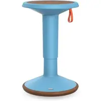 Interstuhl Sitzhocker ECO UPis1, biobasierter Kunststoff, Ø 330 x H 450–630 mm, pastellblau