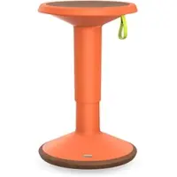Interstuhl Sitzhocker ECO UPis1, biobasierter Kunststoff, Ø 330 x H 450–630 mm, pastellorange