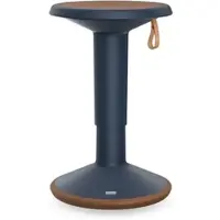 Interstuhl Sitzhocker ECO UPis1, biobasierter Kunststoff, Ø 330 x H 450–630 mm, stahlblau