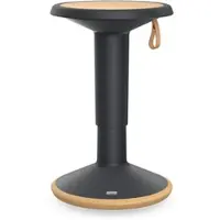 Interstuhl Sitzhocker ECO UPis1, biobasierter Kunststoff, Ø 330 x H 450–630 mm, schwarzgrau