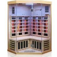 Dewello Infrarotkabine Infrarotsauna BRANDON 120cm x 120cm inkl. Vollspektrumstrahler, Bodenstrahler