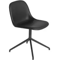 Muuto Fiber Side Chair, swivel base with return, ochre / schwarz