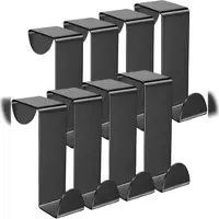 TOJ Living Türhaken – 8er-Set – Edelstahl – Schwarz – Über-Tür – bis 5 kg belastbar