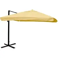Mendler Gastronomie-Ampelschirm HWC-A96, 3x4m (Ø5m) Polyester Alu/Stahl 26kg Flap, creme ohne Ständer, drehbar