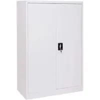 Proregal Aktenschrank | HxBxT 140x90x40cm | 2 Türen abschließbar Metall | Weiß | Stahlschrank Büroschrank Schrank