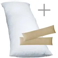 EXKLUSIV HEIMTEXTIL 1 x Füllkissen 40x80 cm + Jersey Kissenbezug 2er Set 40 x 80 cm Sand