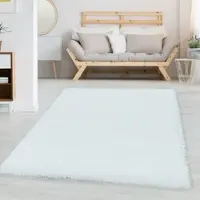 Carpetsale24 Shaggy Hochflor Teppich, 160x230 cm, Weiß, weich, flauschig, modern, einfarbig, Perfekt für Wohnzimmer, für Wohnzimmer Schlafzimmer