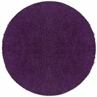 Carpetsale24 Teppich Hochflor Einfarbig Flauschiger Langflor Shaggy Flokati Wohnzimmerteppich, Violett-1, 160 cm Rund