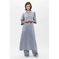 ZENGGI Satin Dress Silver Mink Größe: S | Bademäntel Outlet | Damen | Grau