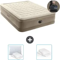 OEM Luftmatratze - Zweierbett - 152 x 203 x 46 cm - Beige - Mit Pumpe - Kissen und Kissenbezug