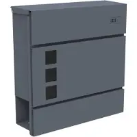 Axi Jonas Briefkasten aus Metall in Anthrazit | Wandbriefkasten für Post und Zeitungen, Magazine mit Schlüssel | Hausbriefkasten mit Wandmontage | 37 x 11 x 37 cm