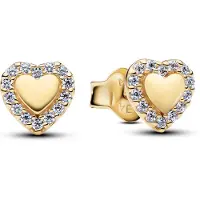 Pandora 264363C01 Damen-Ohrringe Ohrstecker Halo Herz Goldfarben