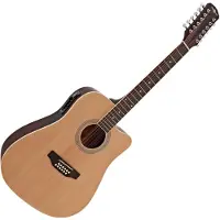 Gear4Music Dreadnought Cutaway 12-saitige Elektroakustikgitarre von