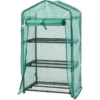 Helloshop26 Gartenhaus - - 3 Ebenen - 125 x 69 x 49 cm - Grün - UV-Schutz