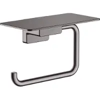 Hansgrohe AddStoris Toilettenpapierhalter, mit Ablage, 41772340, Farbe: Brushed Black Chrome