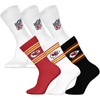 NFL Kurzsocken "Socken 6Pack Crew Socks 6er Pack", Damen, Gr. 39-42, N-Gr, bunt (kansas city chiefs, weiß), Obermaterial: 58% Baumwolle CO. 39% Polyester PES. 3% Elasthan EL., Socken Kurzsocken