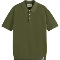 Scotch & Soda Structured Knitted Regular-fit Polo Olive Night Größe: L | Pullover Outlet | Herren | Schwarz