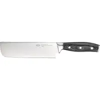 Rösle Kochmesser RÖSLE "Nakirimesser WOLFGREY, 18 cm, Griff Pakka", silberfarben, Klingenlänge 18cm, X50 CrMoV15 Klingenstahl, Kochmesser, Kochmesser