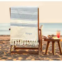 Yoursurprise Personalisiertes Hamamtuch - Grau - 210 x 203 cm