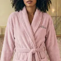 Yoursurprise Bademantel mit Namen - Damen - Pink (S/M)
