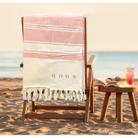 Yoursurprise Personalisiertes Hamamtuch - Pink - 210 x 203 cm