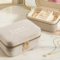 Yoursurprise Schmuckkästchen personalisiert - Rechteckig - Beige