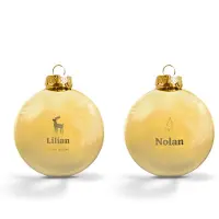 Yoursurprise Weihnachtskugel mit Namen - Gold (2 Stück)