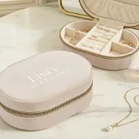 Yoursurprise Schmuckkästchen personalisiert - Oval - Beige