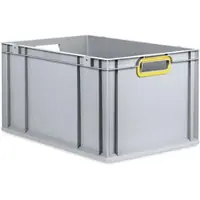Proregal Eurobox NextGen Color | HxBxT 32x40x60cm | 65 Liter | Griffe gelb offen | Verstärkter Boden | Eurobehälter, Transportbox, Transportbehälter