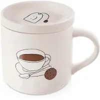 Lumarko Kubek do Parzenia Herbaty Ziół Naparów z Pokrywką Porcelanowy ORION 420 ml