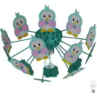 ETC Kinder Spiel Zimmer Decken Beleuchtung Strahler Lampe Eulen Motive im Set inklusive LED Leuchtmittel