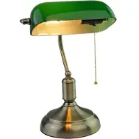 V-TAC LED Bankerlampe Schreib-Tisch Leuchte Lampe Beleuchtung Büro Arbeitszimmer Vintage Retro Zugschalter